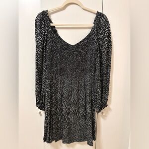 Elegant Black and White Polka Dot Dress